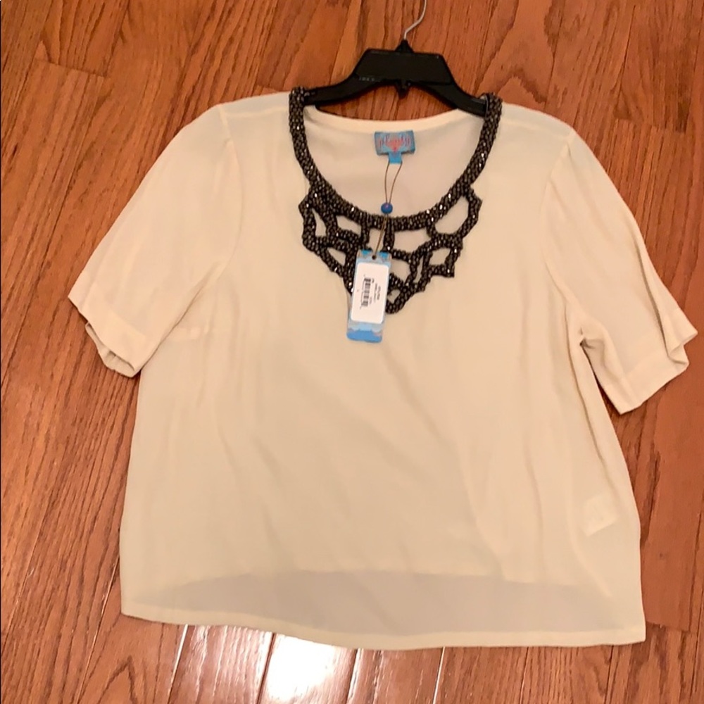 Blouse with beading